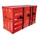 Metal Container Storage Box 1000 X 400 X 600mm Red 3 Door Single Shelf